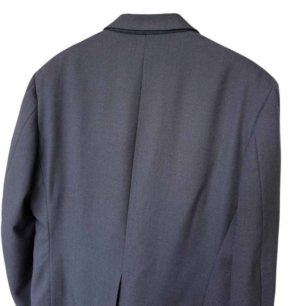 Tom James Men's Navy Sport Coat Size 48R Two-Button Notch Lapel Business Formal
